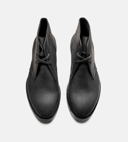Hand-Welted Black Oiled Leather  Chukka Boot