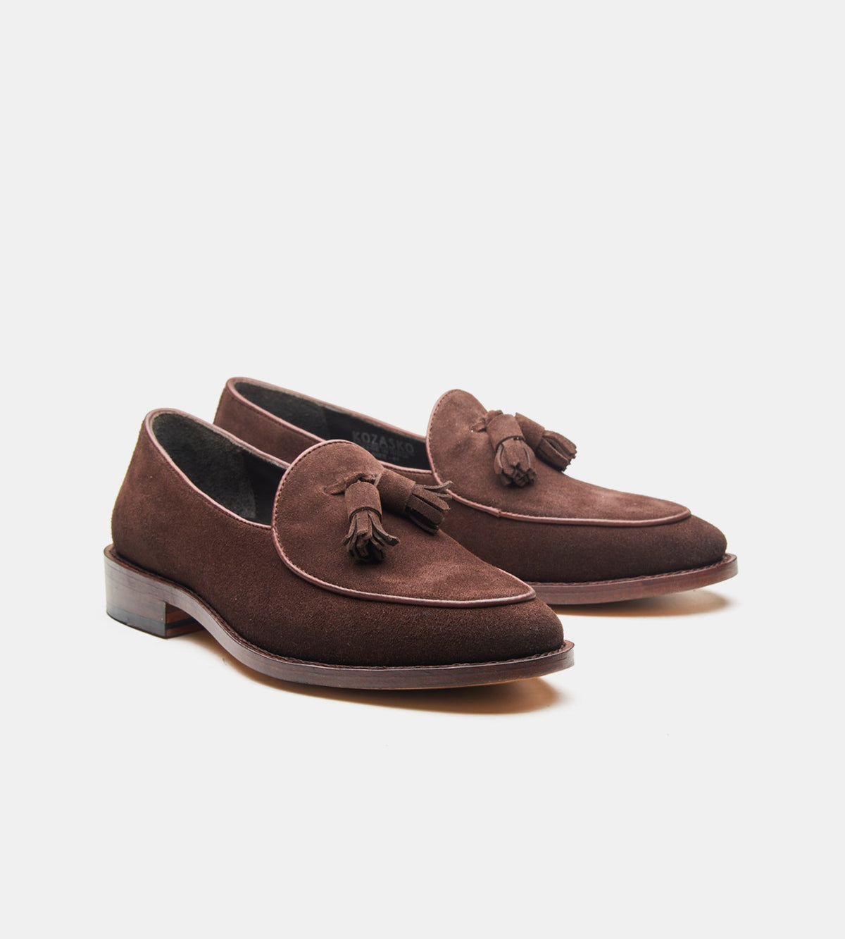 Hand Welted Brown Groupo Mastrotto Suede Belgian Tassel Loafer