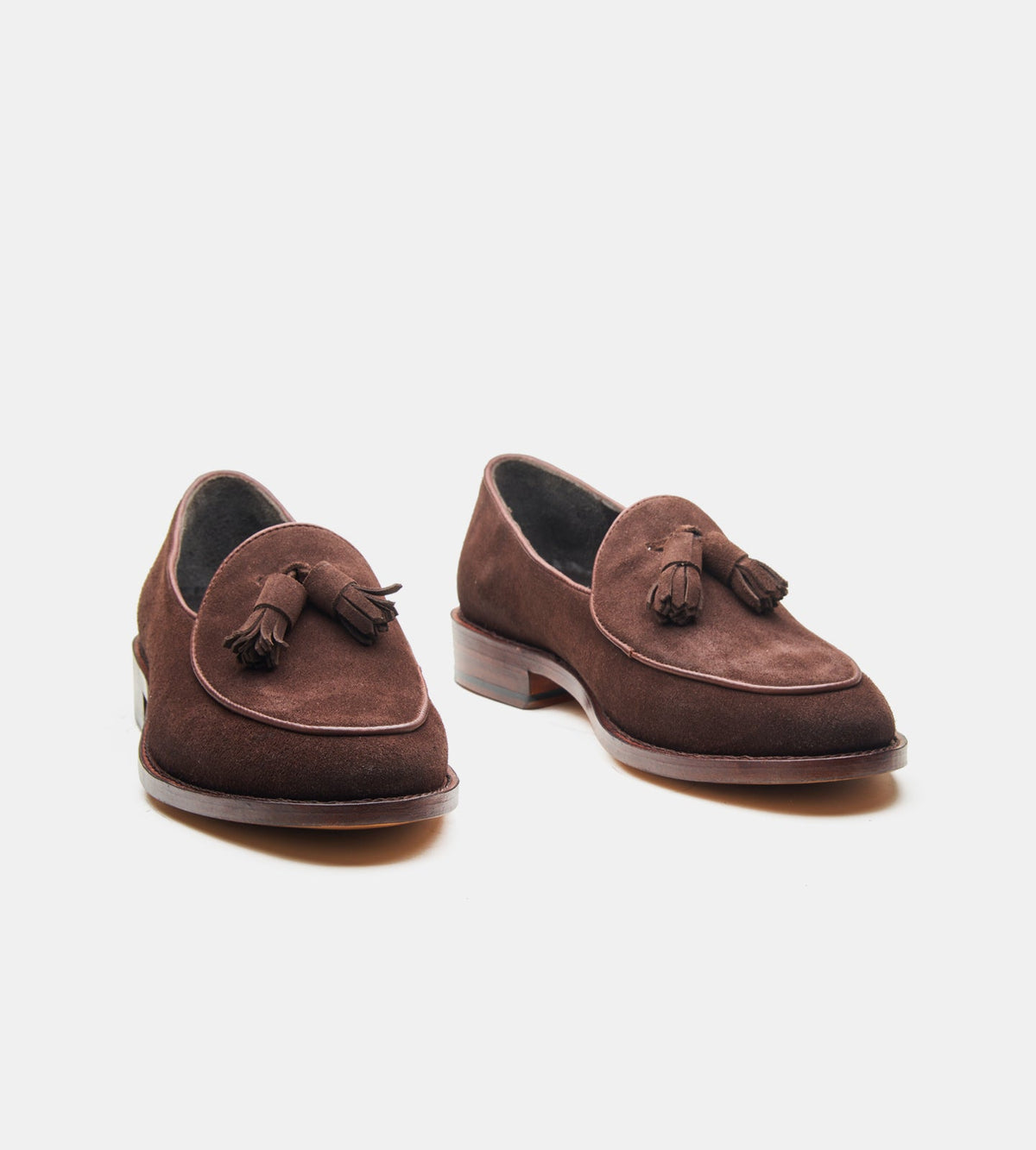 Hand Welted Brown Groupo Mastrotto Suede Belgian Tassel Loafer