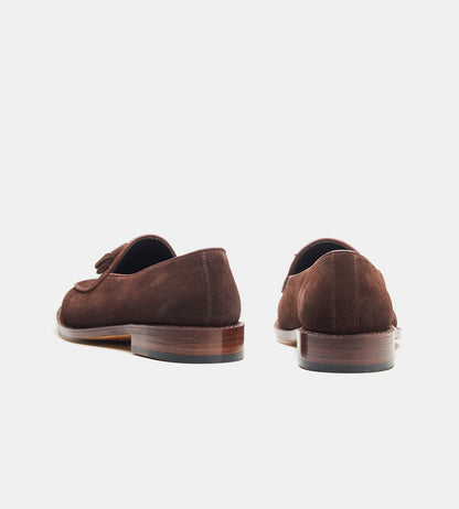 Hand Welted Brown Groupo Mastrotto Suede Belgian Tassel Loafer