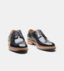 Hand Welted Black Brush off Longwing Blucher Shoe
