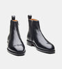 Hand Welted  Black Crust Zipper Chelsea Boot